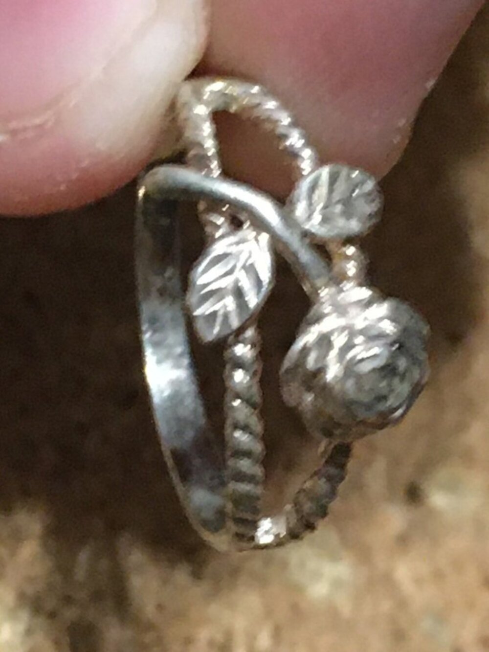 VINTAGE STERLING SILVER 925 ROSE RING SIZE 8